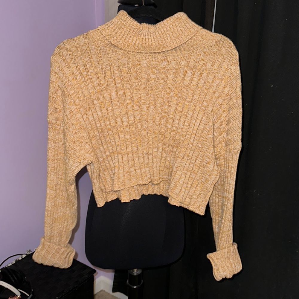 Turtle neck cropped sweater